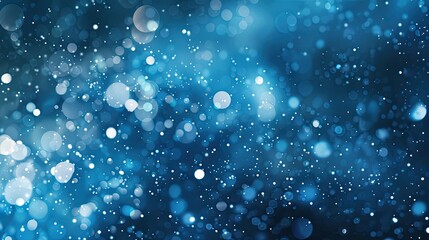 Fototapeta premium Elegant indigo-blue winter wallpaper with crystals and glowing orbs