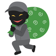 風呂敷をかつぐ泥棒　イラスト