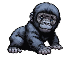 Baby Gorilla color on a white background © ArifulIslam