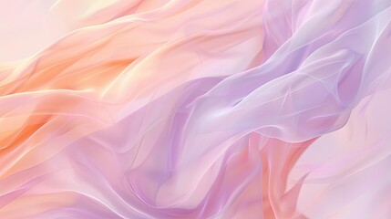 Obraz premium Flowing organic shapes with lavender to peach gradient create spring wallpaper