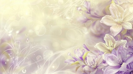 Lavender and yellow blend with lace floral patterns for spring wallpaper