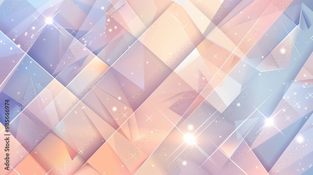 Canvas Prints an elegant summer wallpaper with pastel diamond and triangle patterns in soft light
