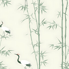 Obraz premium Chinese-inspired doodle tile seamless patterns in an illustrator graphic style