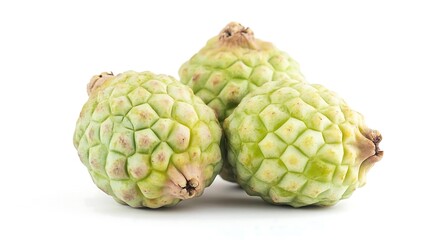 Fototapeta premium Fresh Green Sugar Apple Fruit Isolated on White Background