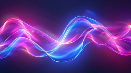 Vibrant neon glowing waves creating a magical energy space light effect – stunning abstract wallpaper design ideal for modern digital aesthetics and eye-catching backgrounds.


