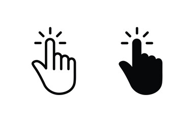 Hand cursor click icon vector