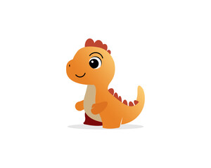Cute dinosaur tyrannosaurus cartoon vector