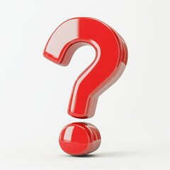 Question mark, 3D question symbol. Large red glossy question mark.