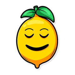 Funny doodle fruit cartoon with cute expression