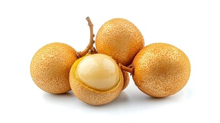 Fototapeta premium Fresh Longan Fruit Isolated on White Background