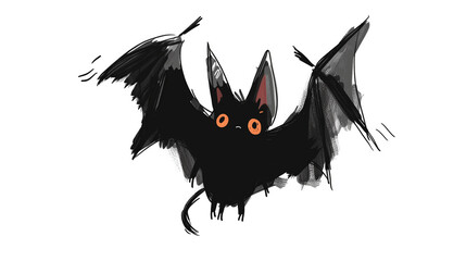 Bats with ink painting style