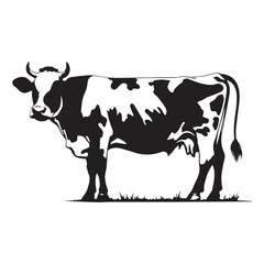 cow Animal logo Isolated Black on White background