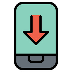 Smartphone download data icon