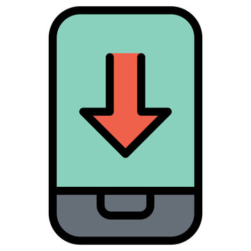 smartphone download arrow icon clip art preview