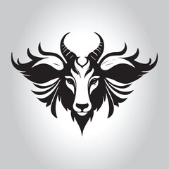 cow Animal logo Isolated Black on White background