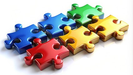 Obraz premium Fit together with precision, each piece a vital component, showcasing the harmony and synergy that arises from