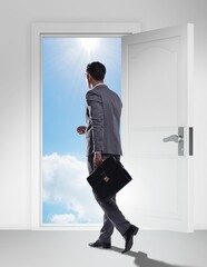 Fototapeta premium Businessman facing many business opportunities