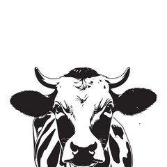 cow Animal logo Isolated Black on White background