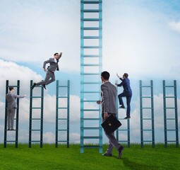 Competition concept with businessman beating competitors