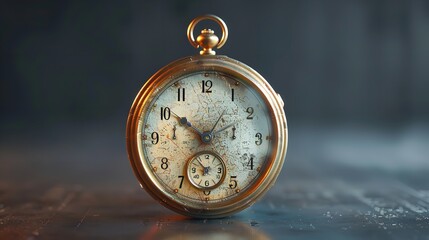 Stop Watch Isolated 3D Vintage Icon Illustration 8K Realistic