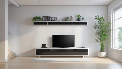 modern living room interior with TV