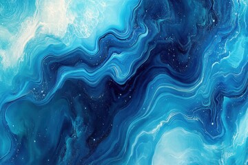 Ethereal blue marble texture with swirling patterns