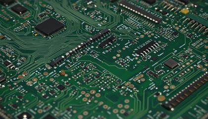 Obraz premium Old schema computer, retro electronic circuit board background texture