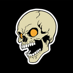skull art illustration hand drawn for stickers logo poster etc
