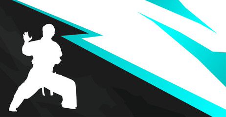 vector silhouette of a martial arts athlete on a sporty background, a design with a wrestling sports concept