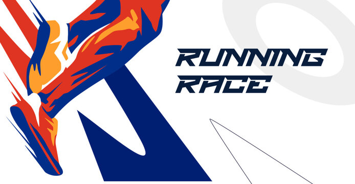 vector illustration of the silhouette of a long-distance, short-distance runner. Running racing athlete sport design. The design has a national sports concept, a running race