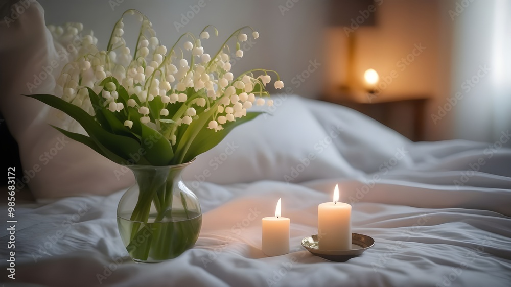 Canvas Prints lily of the valley on the bed