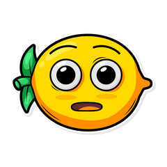 Funny doodle fruit cartoon with cute expression