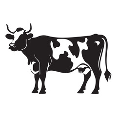 cow Animal logo Isolated Black on White background