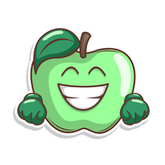 Funny doodle fruit cartoon with cute expression