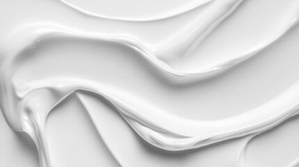 Obraz premium Abstract white cream texture with smooth, flowing lines.