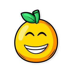 Funny doodle fruit cartoon with cute expression