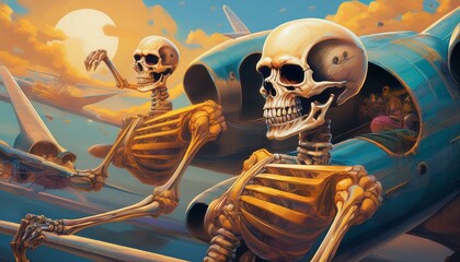 skeletons on a plane