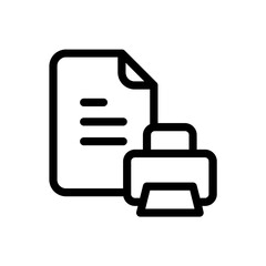 Office document icon. print office simple symbol sign for apps and website, vector illustration. Color editable