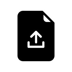 Upload document icon with upward arrow flat design
