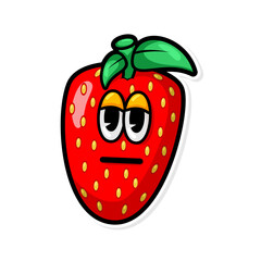 Funny doodle fruit cartoon with cute expression