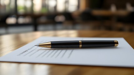 Business Proposal Document on Table with Pen Representing Strategic Planning and Execution