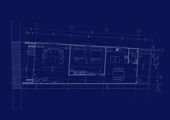 Floor plan designed building on the drawing.