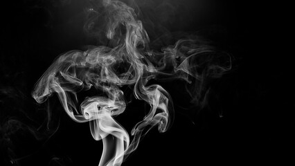 Fog or Smoke on black Background.
