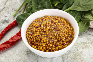 Spicy grain mustard sauce dip