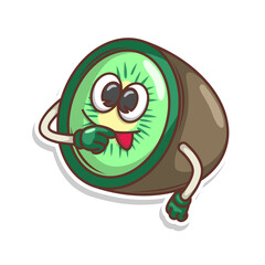 Funny doodle fruit cartoon with cute expression
