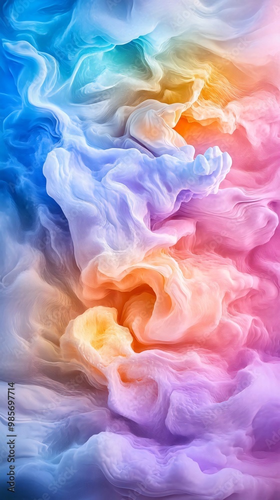 Poster a stunning blend of colorful swirls, creating a mesmerizing abstract pattern with vibrant hues and s