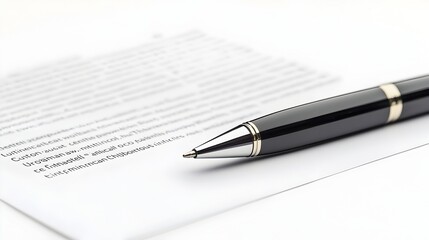 Organized Business Proposal Document with Pen on White Background