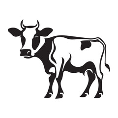 cow Animal logo Isolated Black on White background