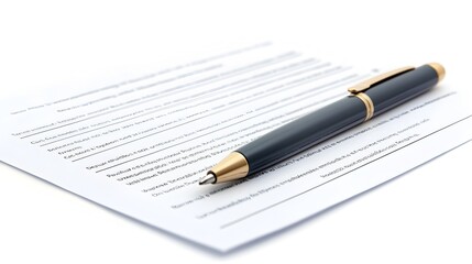Meticulous Business Proposal Document Placed With Pen on Pristine White Background