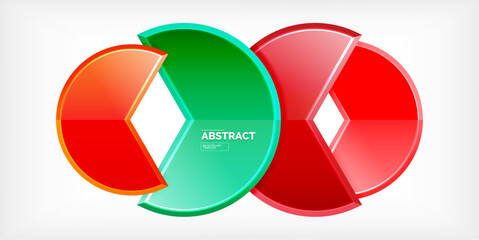 Glass reflective geometric round shapes background. Vector Illustration For Wallpaper, Banner, Background, Card, Book Illustration, landing page